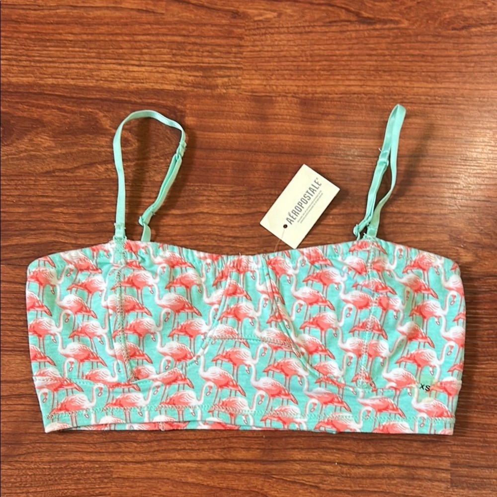 Aeropostale Flamingo Print Bralette XS